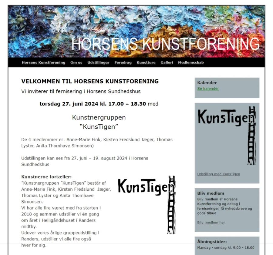 Hjemmeside Horsens Kunstforening